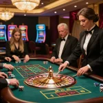 LLwin strategy session at the roulette table with players engaged in high-stakes betting.