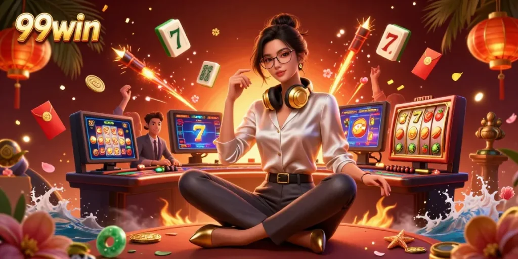 Engage in thrilling 99win casino games, featuring dynamic slot reels and vibrant visuals.