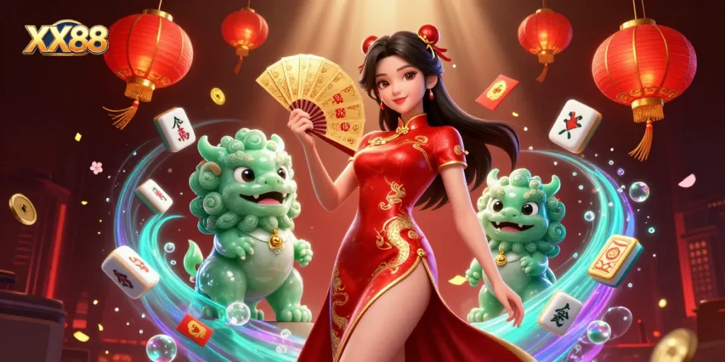 Engage with XX88's immersive gaming experience featuring colorful lanterns and rich symbols.