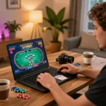 Engaged player strategizing in online poker game at SV368HN.