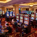 Experience thrilling betflix gaming on vibrant casino floor with exciting slots and engaged players