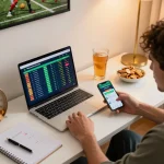 Engaging online sports betting scene showcasing live odds and strategic notes for ผลบอลวันนี้