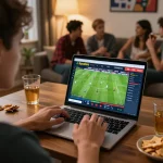 Socolive user placing a sports bet during a live football match, showcasing the excitement of online gambling.