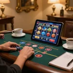 Player enjoying cm88 online casino games on a tablet in a cozy home setting.