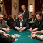 Engaged players at a Bong88 poker tournament, highlighting strategic gameplay and intense focus.