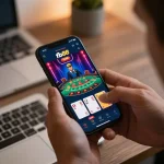 Engaging user placing a bet on fb88 casino app with live dealer blackjack gameplay