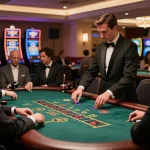 Players engaging at the HD88 blackjack table, showcasing elegant casino atmosphere and strategic gameplay.