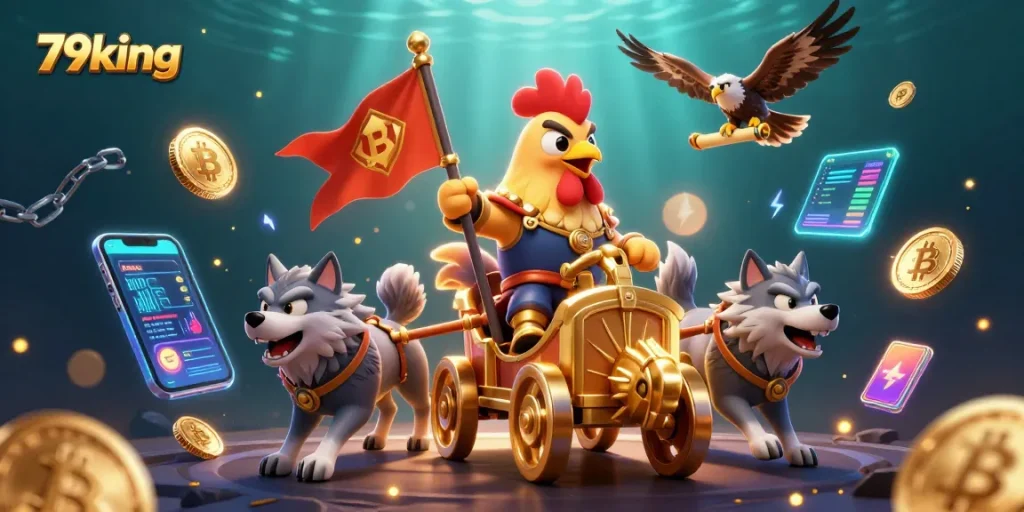 Enter the captivating world of 79king with a vibrant scene filled with shining coins and thrilling action!