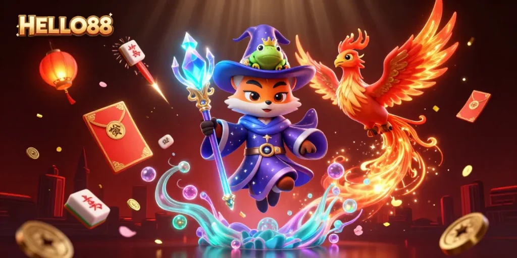 Engage in exciting games at HELLO88 with magical elements and dynamic visuals.