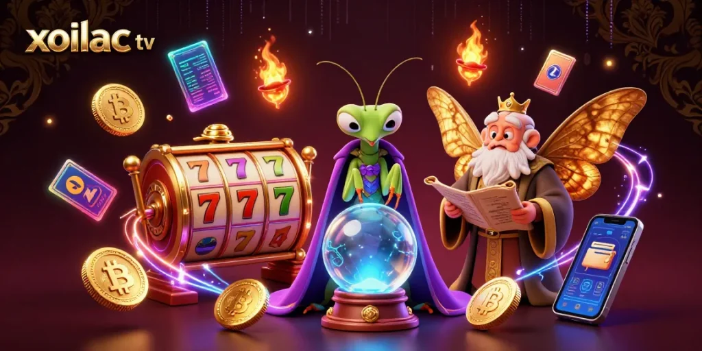 Xoilac TV offers captivating sports betting action with vibrant slot reels and engaging jackpot elements.