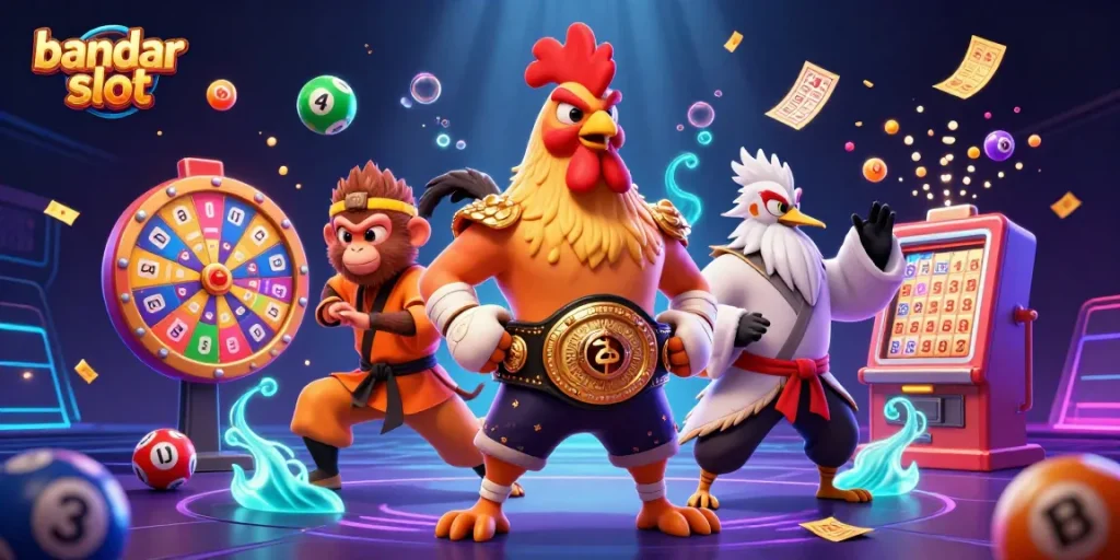 Experience dynamic bandar slot action with vibrant characters and engaging elements.