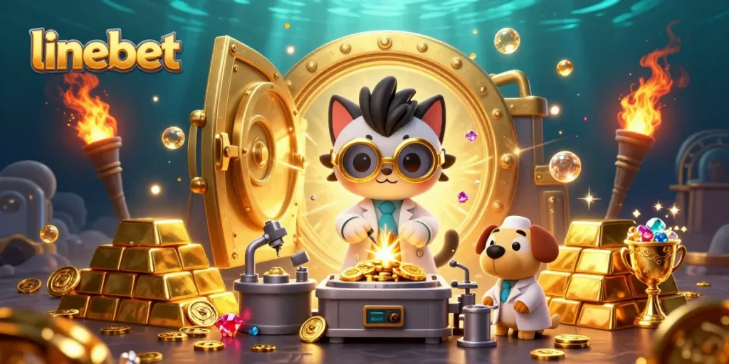 Experience excitement with linebet as a mad scientist cat creates fortune in this vibrant casino scene.