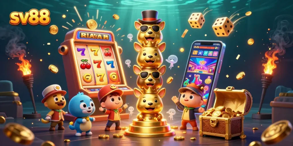 Play exciting casino games at sv88 with vibrant elements and a thrilling jackpot atmosphere