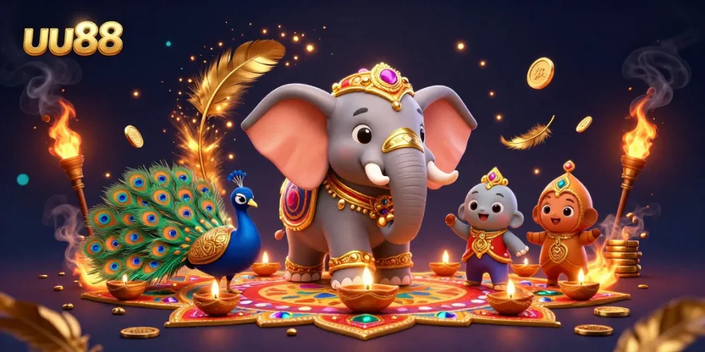 Experience thrilling gaming at uu88 with vibrant characters and dynamic casino elements.