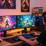 Engaging setup for playing AI hentai games in a dynamic gaming workspace