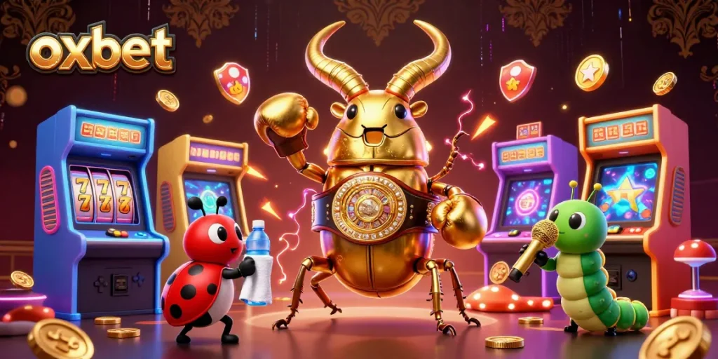 Experience the thrill of oxbet with a vibrant 3D arena filled with gambling action and colorful game elements.