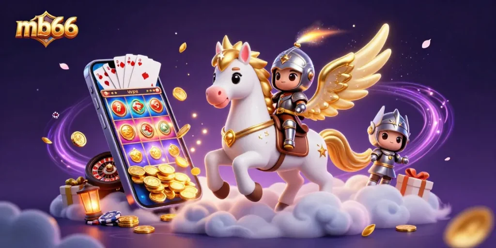 Engage in thrilling gameplay with mb66's vibrant 3D casino scene featuring exciting games.