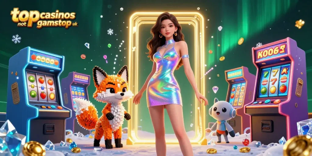 Experience the thrill at top casinos not on gamstop uk with vibrant 3D digital elements and characters.