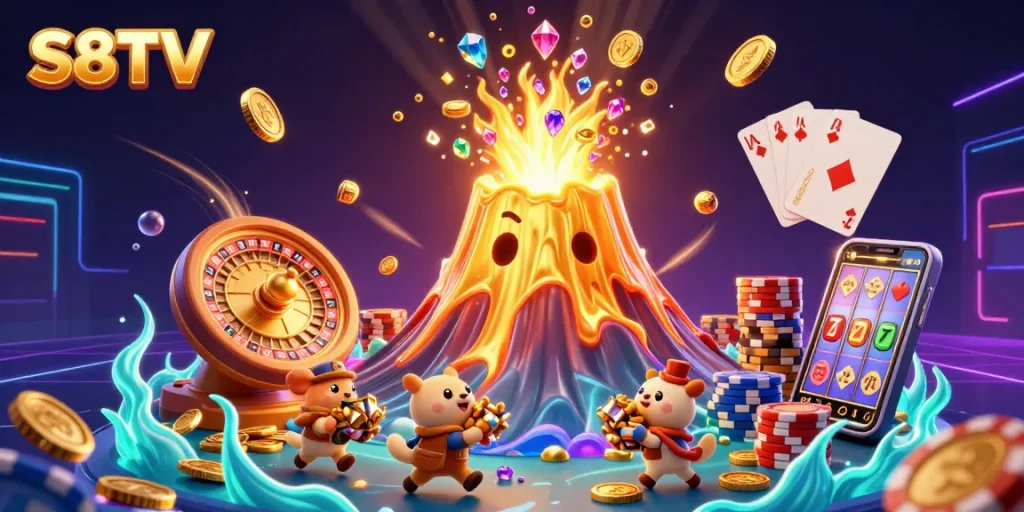 S8TV offers thrilling sports betting experiences with golden coin eruptions and vibrant gameplay.