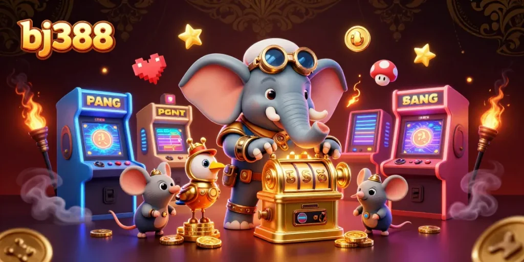 Experience the thrilling gameplay at bj388 with vibrant casino elements and engaging characters.