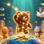 HITCLUB captivates players with a dazzling 3D scene of stars, treasure, and interactive gaming elements.