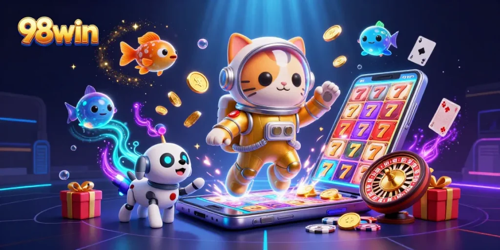 Experience immersive gaming with 98win's vibrant slot action and thrilling casino atmosphere.