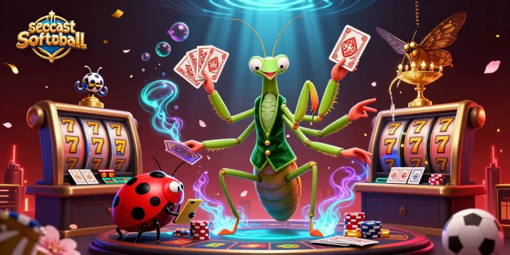 Experience thrilling gaming action with seacoastsoftball while interacting with vibrant 3D casino characters.