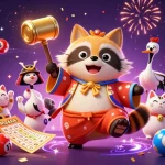 Experience thrilling games with Nhà cái GG88, highlighted by vibrant cartoon characters and dynamic casino themes.