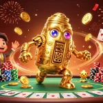 Experience U888's thrilling golem casino action with golden coins and dynamic poker elements.