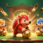 Compete in thrilling gaming with go88w at a vibrant 3D casino battle featuring pangolins.