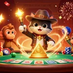 Engage in exciting gameplay at 789WIN with a 3D illustration depicting an archaeologist cat discovering casino treasures.
