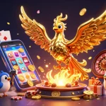 Experience thrilling gaming at U888 with a molten golden phoenix and dynamic casino elements!