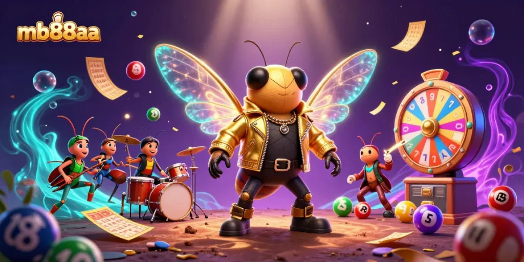 Engage with thrilling lottery games at mb88aa featuring dynamic colorful elements and exciting characters.