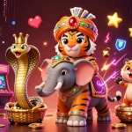 Experience exciting gaming action at link uu88 with vibrant visuals of a 3D maharaja and elephant.