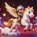 Experience winning strategies on trang chủ nk88 as a cute armored knight rides a magical horse amidst casino game excitement.