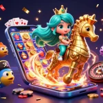 Experience the excitement at Bet88 with a vibrant 3D mermaid princess winning at slots and surrounded by treasure and fun.