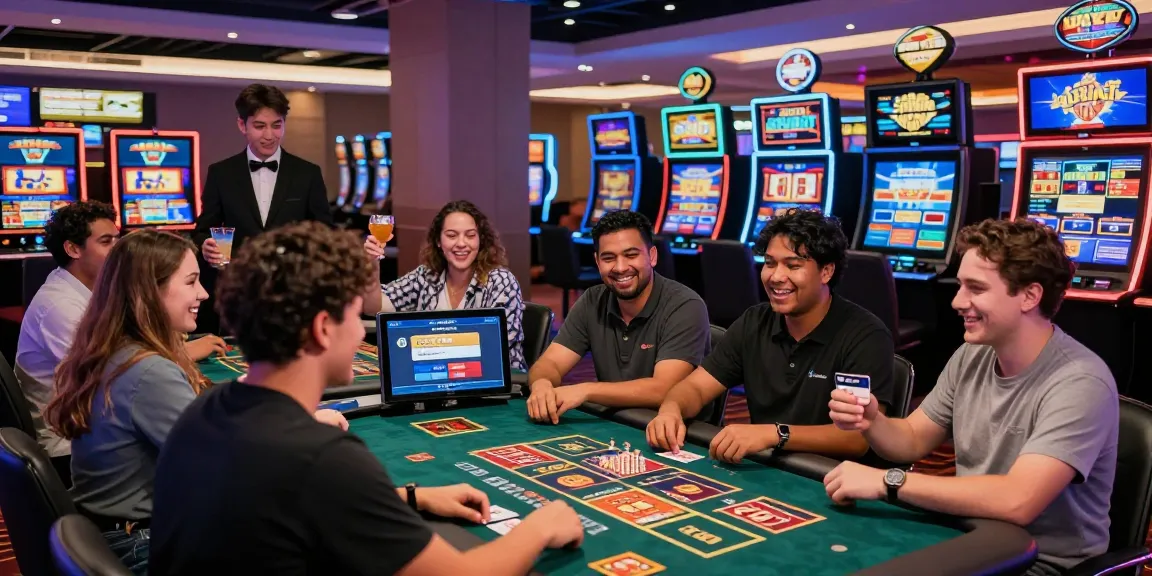 Players enjoying games at an online casino featuring credit card transactions, showcasing lively atmosphere at https://saintnicolasplace.co.uk.